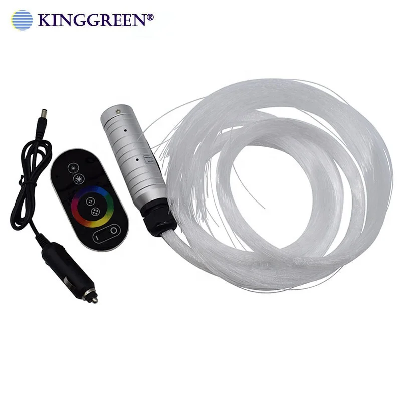 Fiber Optic Star Ceiling Light Kit DC12V 6W RGB LED Engine With End Glow Fiber Cable For Car Home Light Decoration