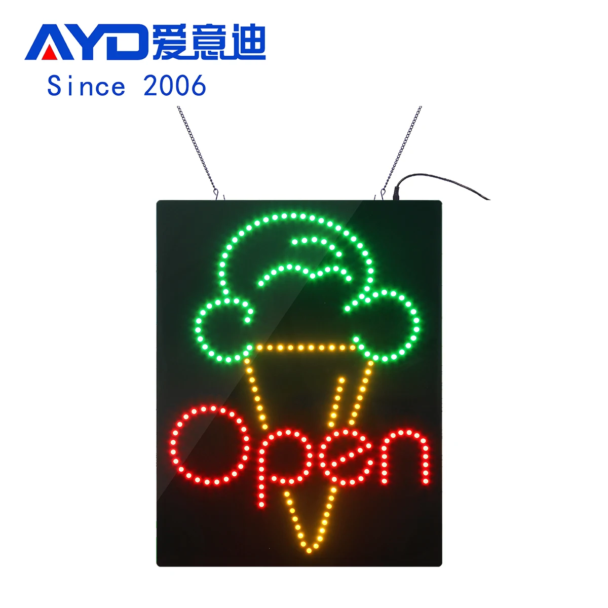 20*26 Inch High Bright  ICE CREAM Store Sign,Led Open Signboard Led Flashing Board for ICECREAM Store