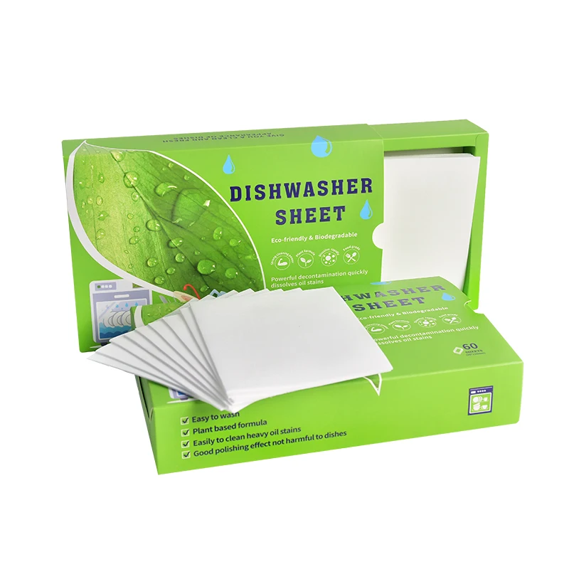 Biodegradable Formula Auto Dishwasher Tablets Natural Dish Cleaner Detergent Dishwasher Washing Paper