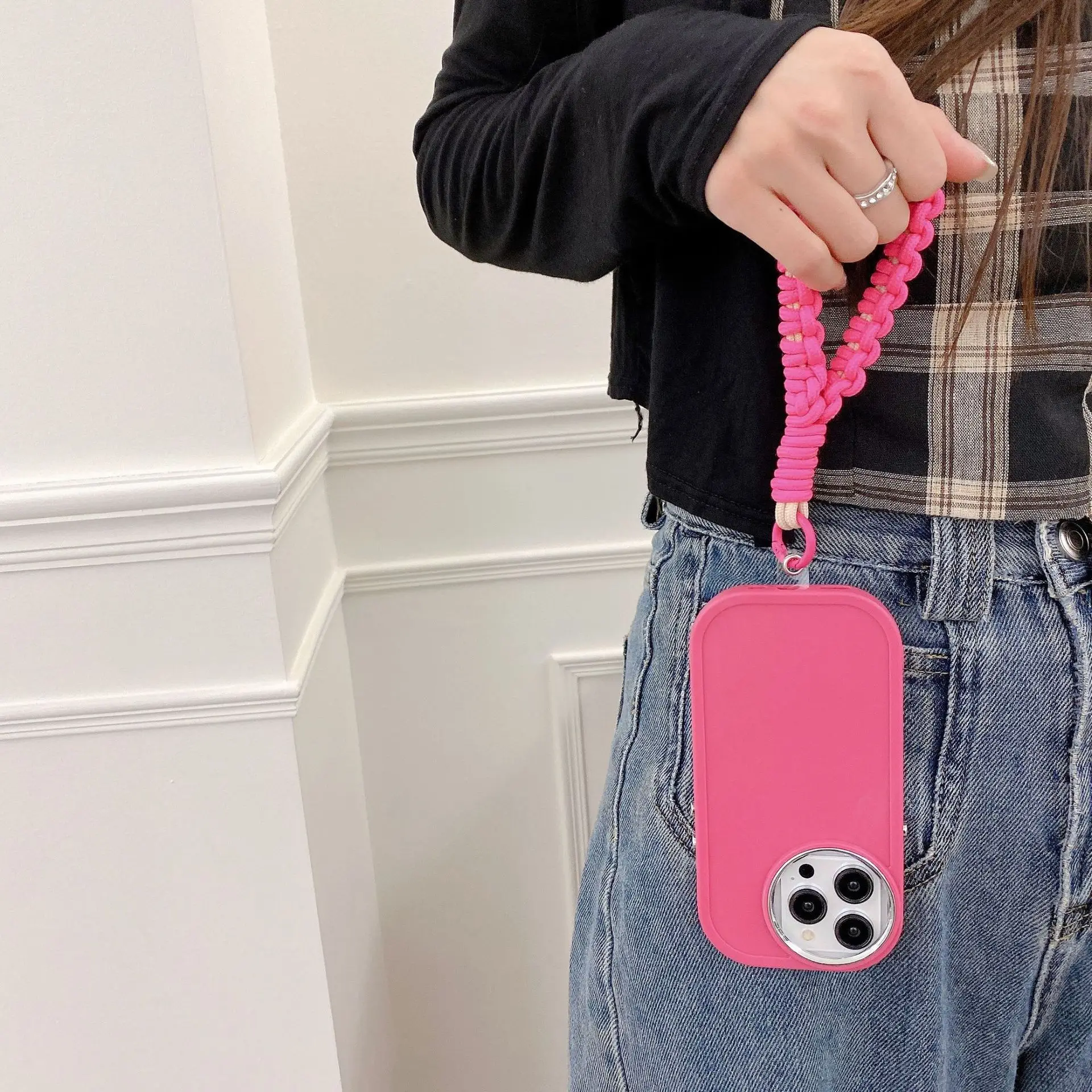 Wholesale mobile phone lanyard outdoor sports short rope wristband colorful mobile phone rope