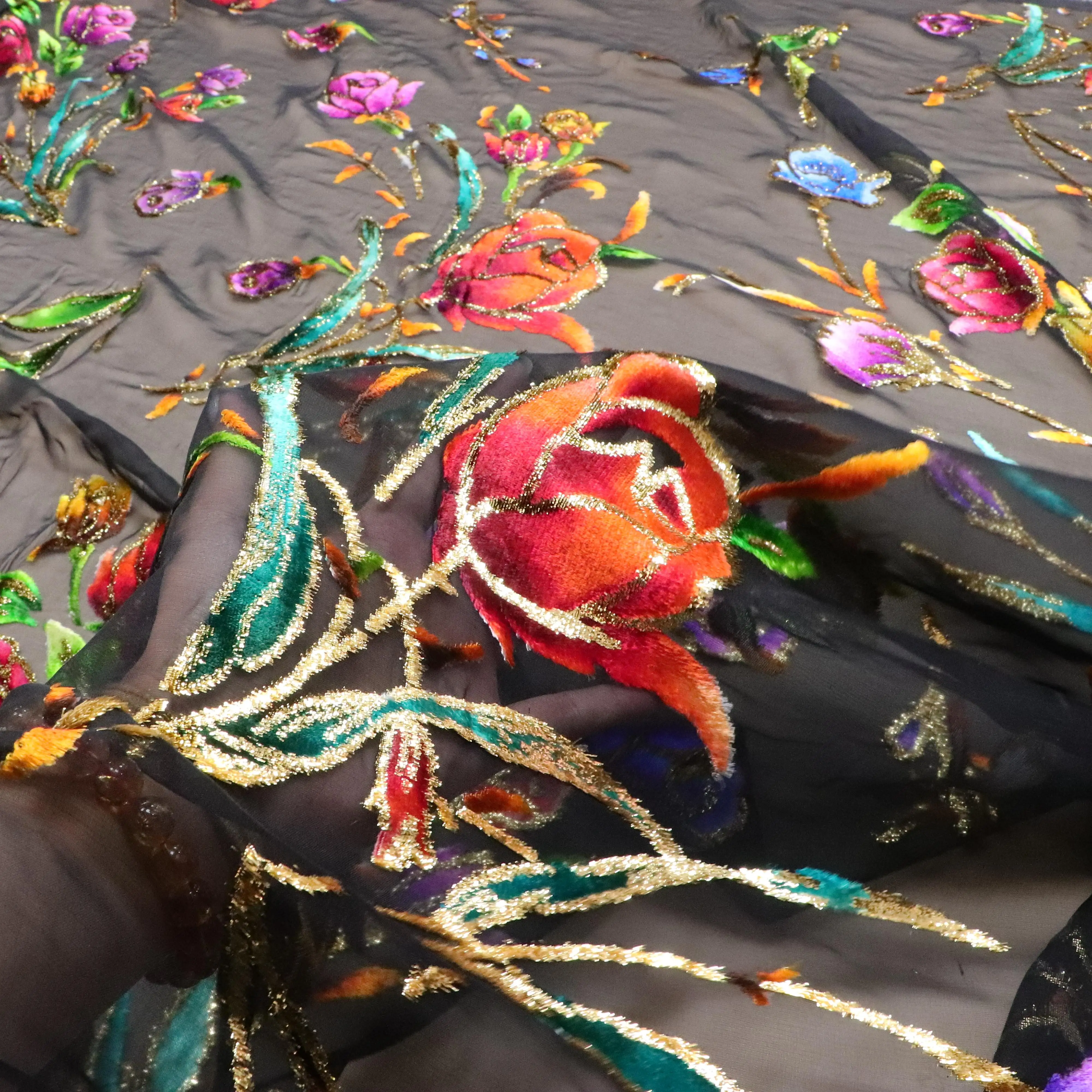 Somalian Dirac Fashion Breathable Soft Smooth hight quantity Silk Velvet Fabric Multi Colors Somali Luxury Silk Jacquard