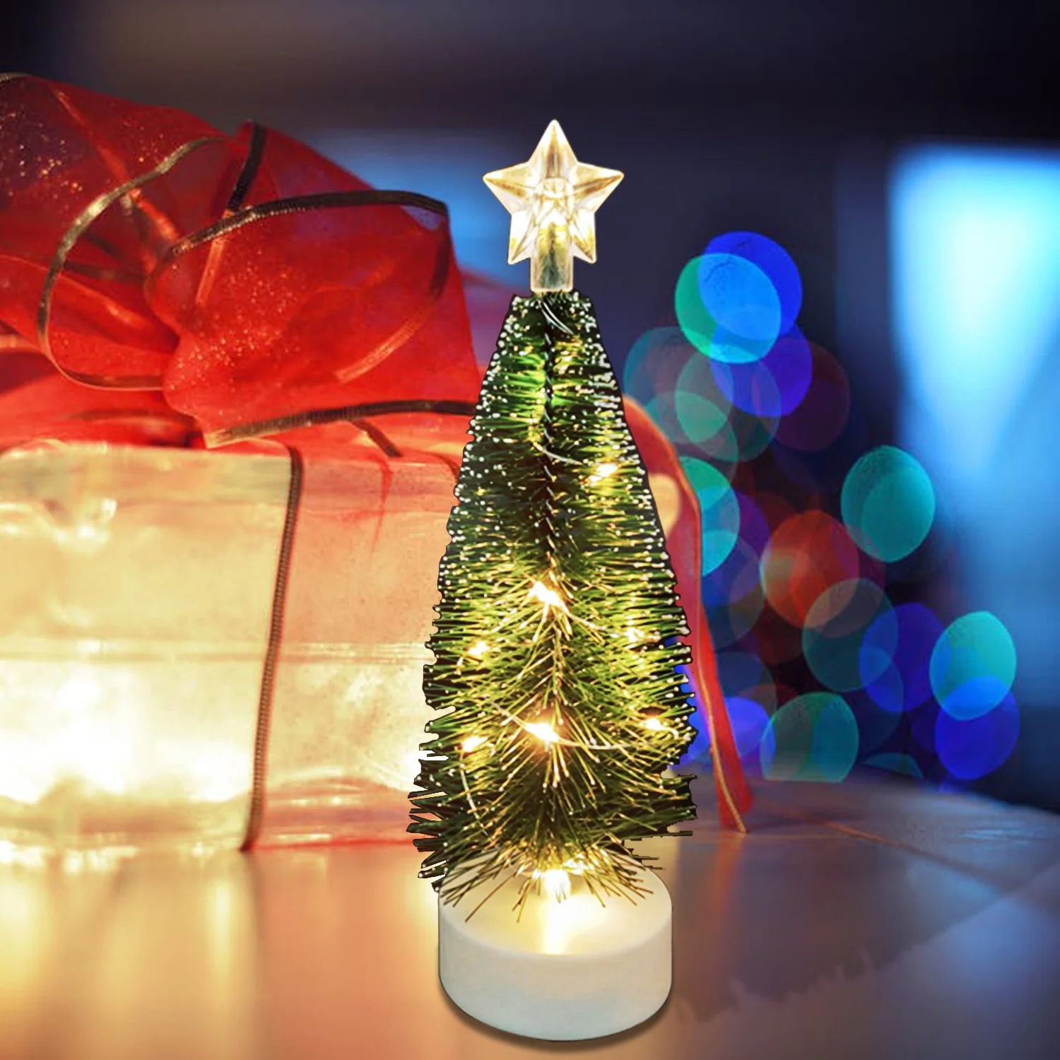 Mini small modern Christmas with led lights artificial trees for indoor desktop home decorative
