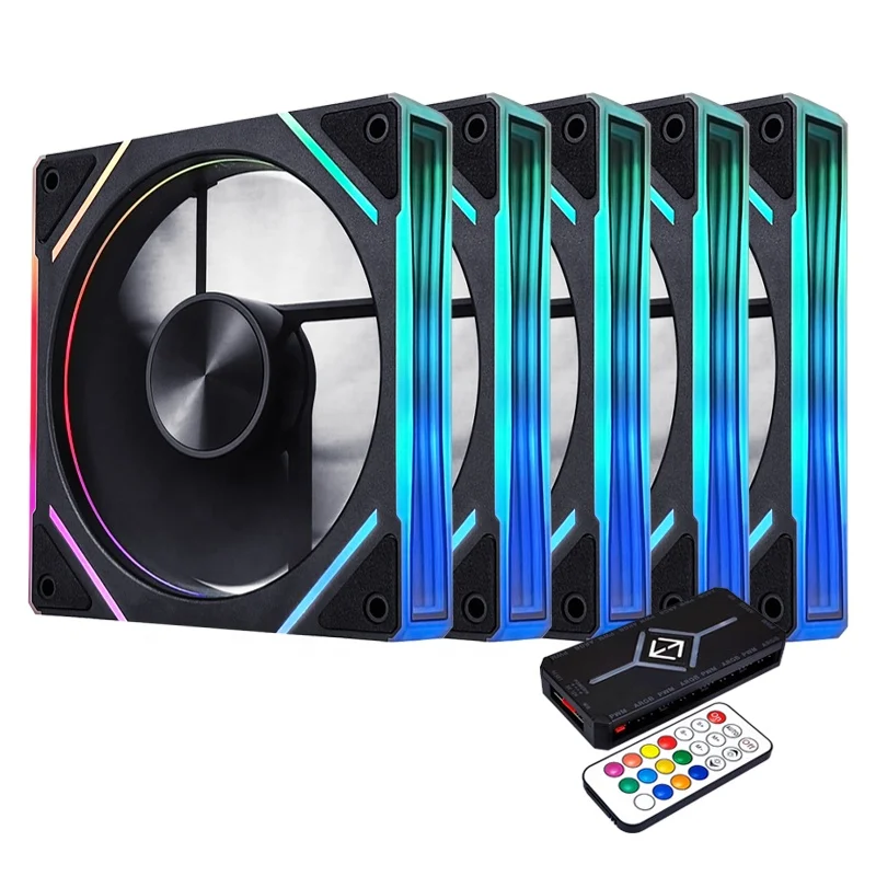 2024NEW ARGB Mirror4 Cooler Fans Set with Controller Factory OEM  Pc Case Fans & cooling Colorful 12V 120mm Gaming fans Quiet