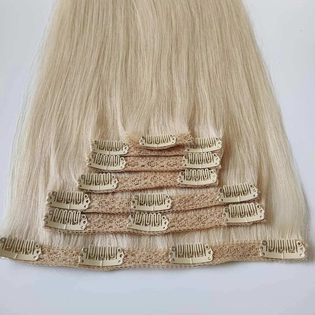Wholesale 100% Vietnamese Clip ins Hair Natural Straight, Virgin Hair Clip in Extensions Super Double Drawn Customized Colors
