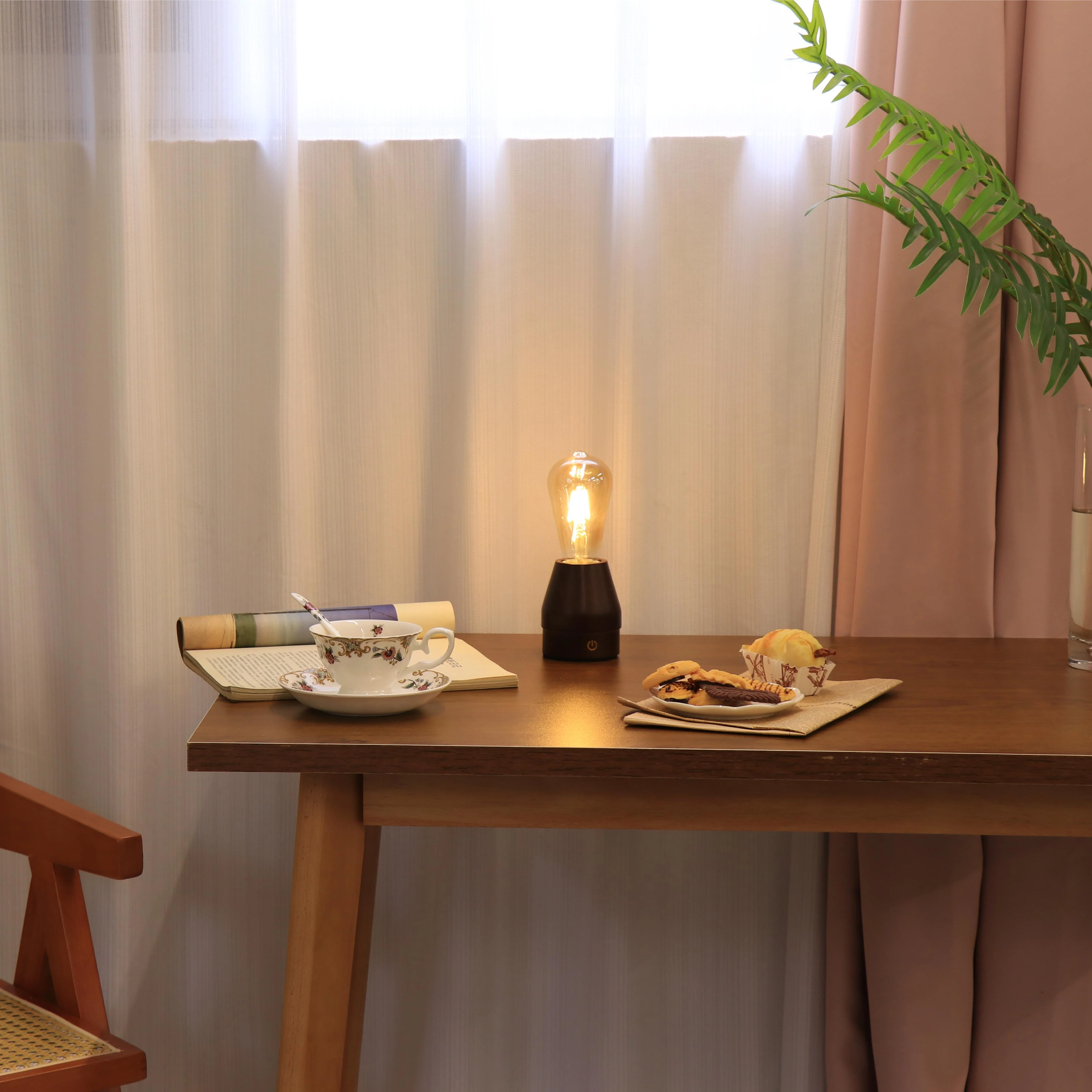 Новый Заводской дизайн, миниатюрная перезаряжаемая сенсорная Беспроводная винтажная атмосферная Настольная лампа для бара и ресторана