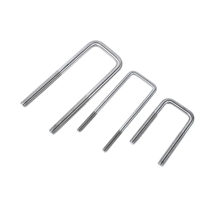 304/316 Stainless Steel Carbon Steel Customization U Bolt with Nuts And Flat Repair Washer wholesale Square Bend