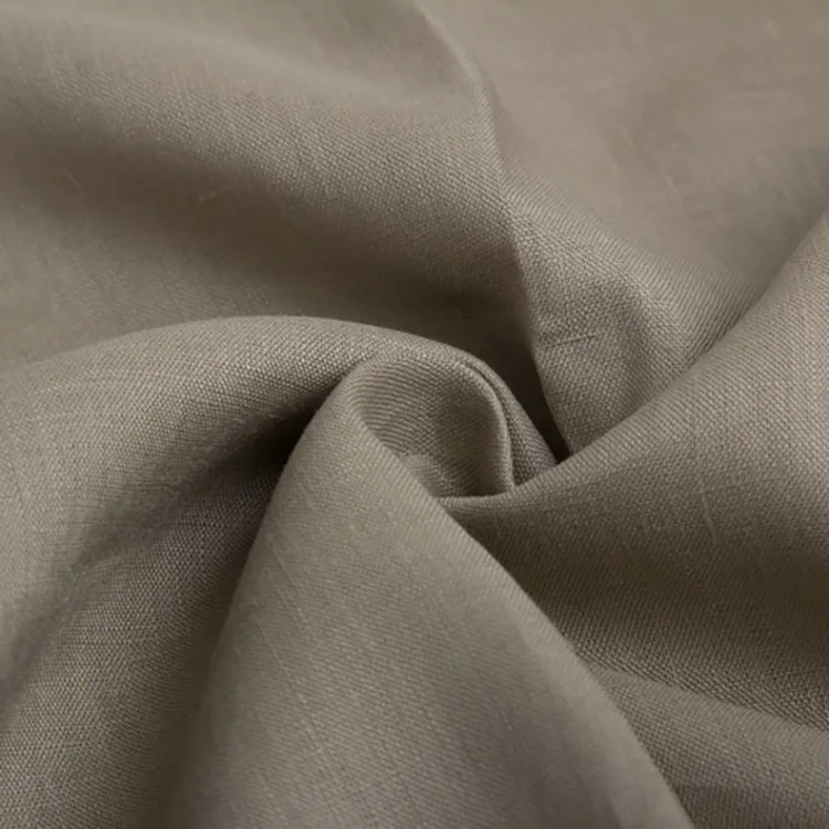 100% Linen Fabrics for Clothing Lightweight Breathable Fabric for Making Dress Shirting Pants Plain Fabric for Spring Garment
