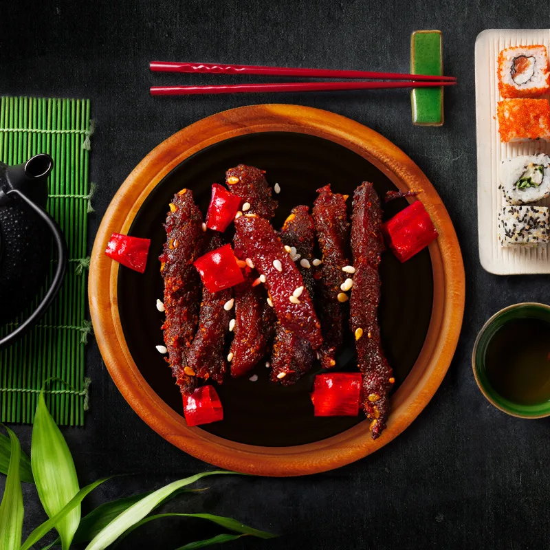 Китай горячая мясная закуска три беличьи Ши ароматная говядина 60 г острая