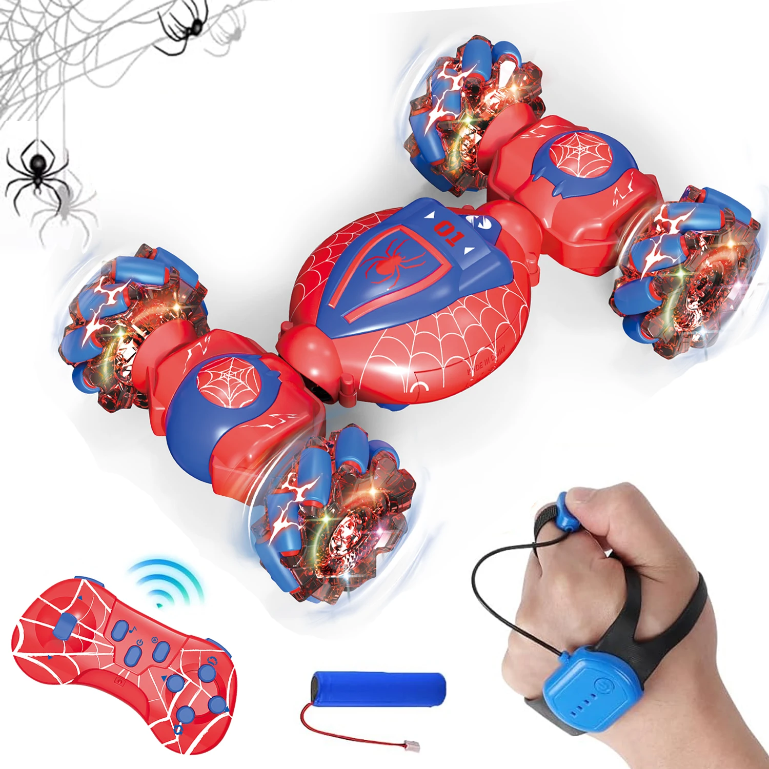 RC Control Car Toys 360 Rotating 2.4GHz Fast Stunt Cars with Wheel Lights Off Road Baby Toy Car