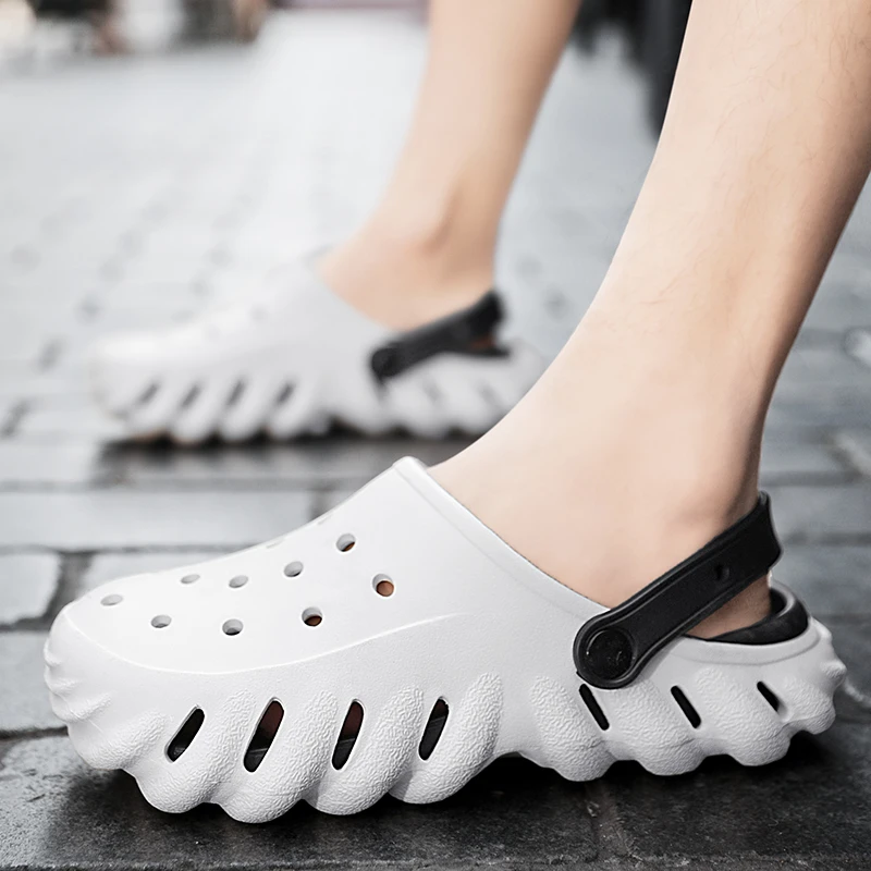 Summer Men Casual Clogs Sandal Breathable EVA Soft Slippers Fashion Outdoor Beach Flat Foam Slides for Man