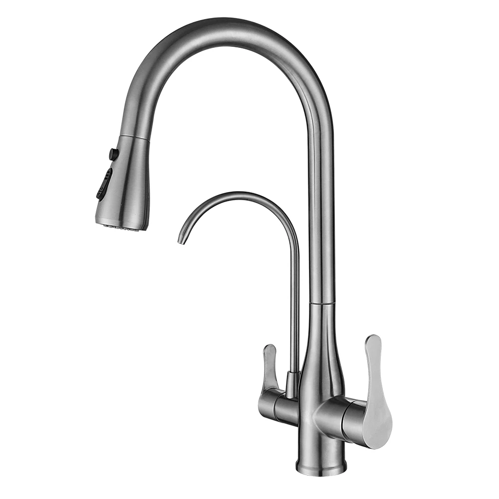 3 way pull out and drinking water kitchen tap head faucet sprayer with water filter faucet
