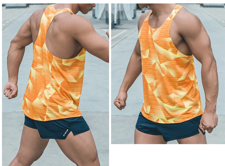 Custom Printing Welded Mens Quick Dry Racer back Running Singlet Running vest Running sleeveless shirt