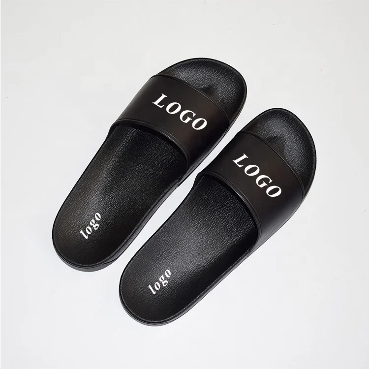 slippers manufacturer black PVC flat soft comfy slide, multi colors custom logo man shoes, customized sandals for men women