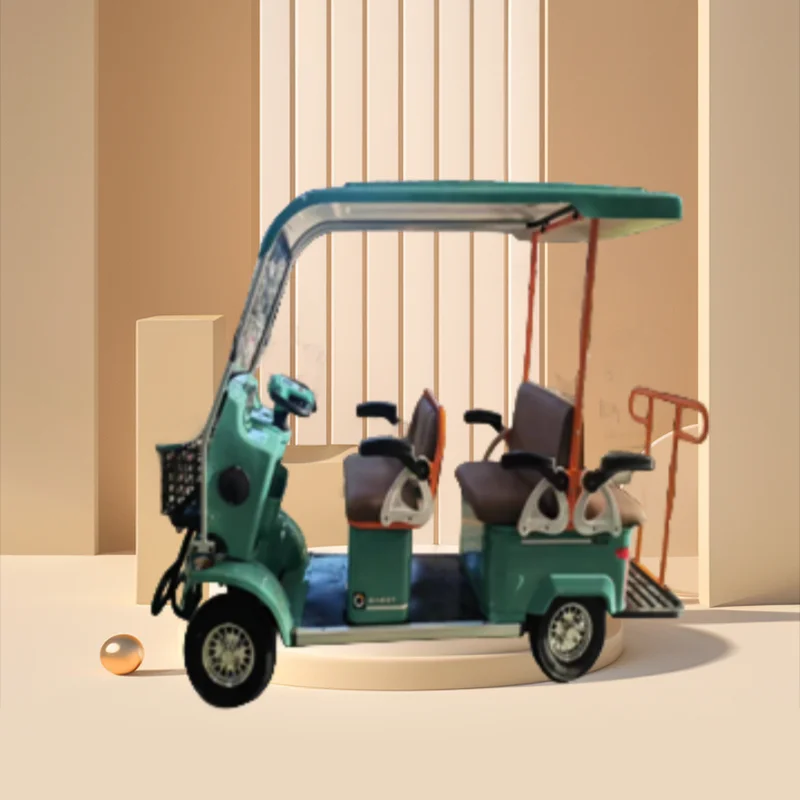 New 60V Multi-Row Seat Leisure Four-Wheeler Semi-Closed Cover Safety Handrails Integrated Battery Steel Frame Rear Hub Motor