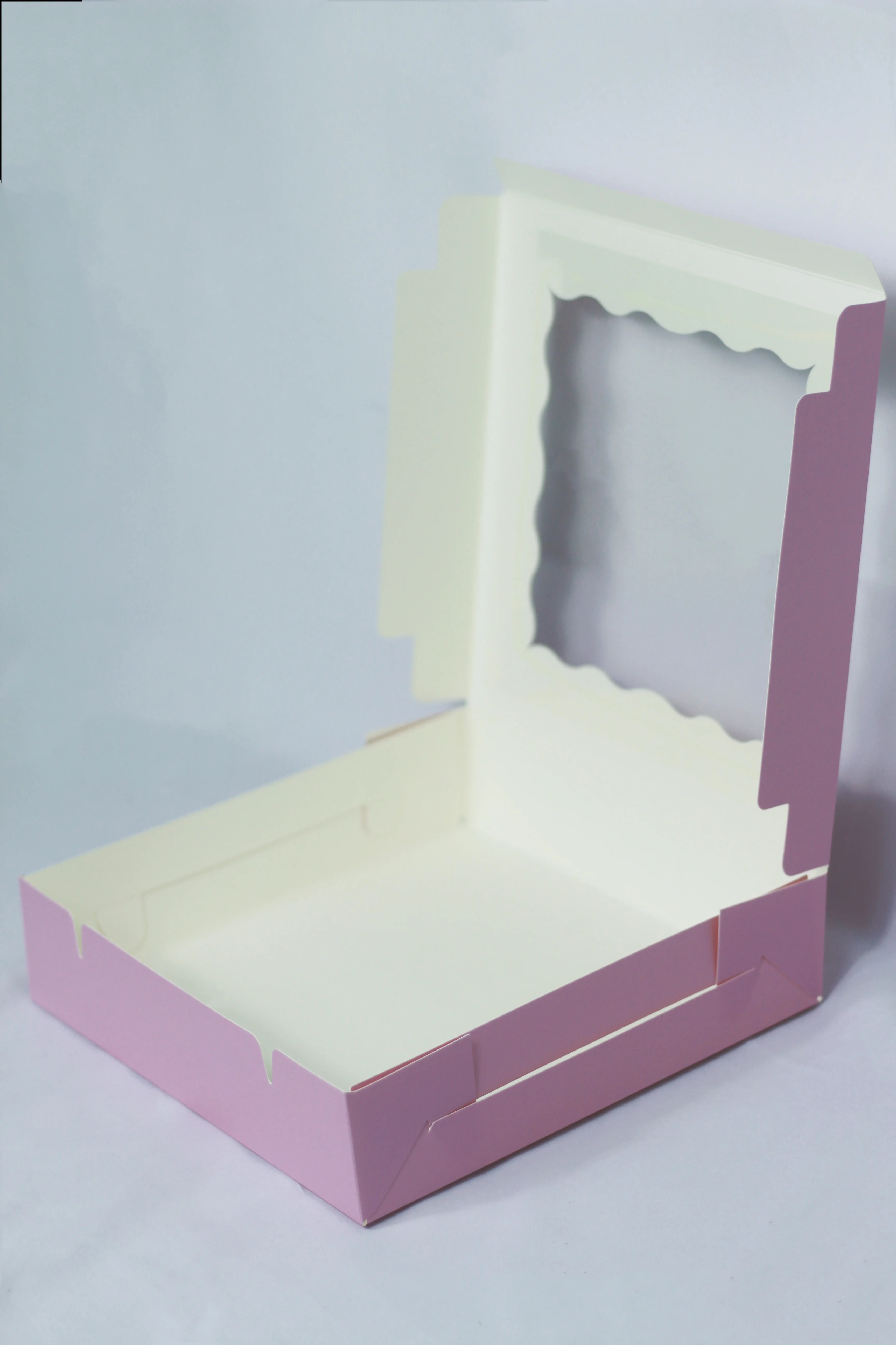 Hot sale cake Boxes 10x10x2.5in White Bakery Boxes Pastry Cake Boxes with Window