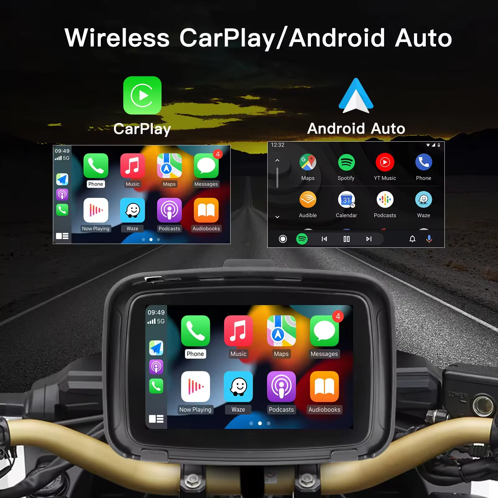 Moto Ai Bo universal smart android box wireless plug and play Carplay Android auto dongle portable multimedia carpla