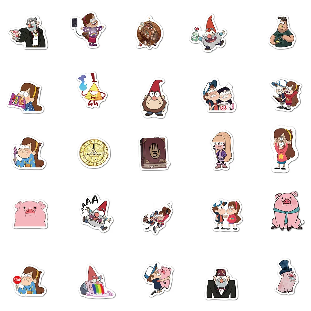 Cartoon movie Gravity Falls season sticker Waterproof Custom Die Cut Cartoon PVC Vinyl Anime custom round sticker