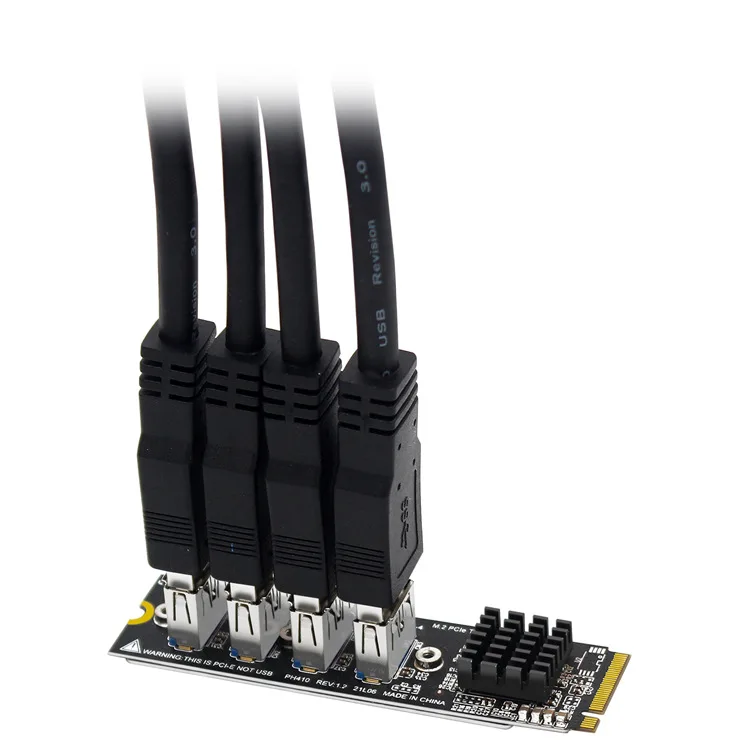 M.2 PCI Express Multiplier PCIE 1 to 4 Riser Card for PCI Express X16 Riser Graphic Card ASM1184E PH410