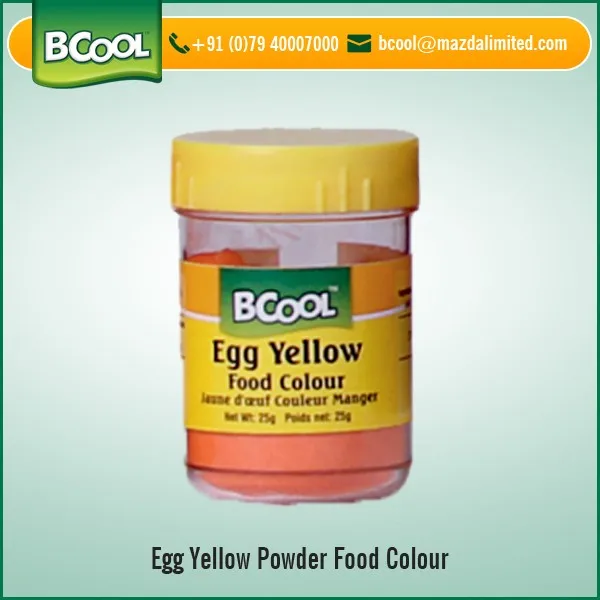 Indian Origin Natural Egg Yellow Food Color Powder on Global Demand