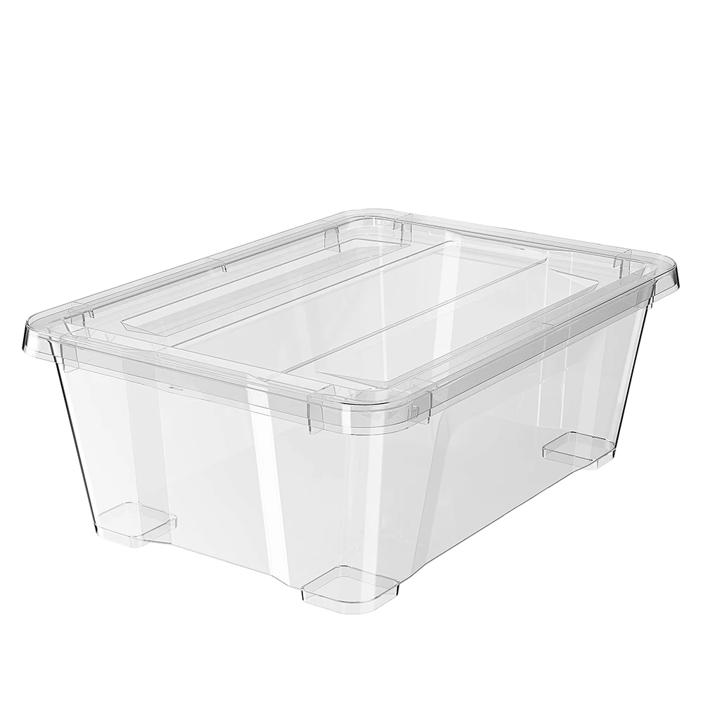 10L clear plastic clothing storage box with lids