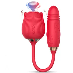 2 in 1 sexy toys for women adult sex rose shaped vibrator Sucking Vibrator Female Masturbation Adult Toys for women