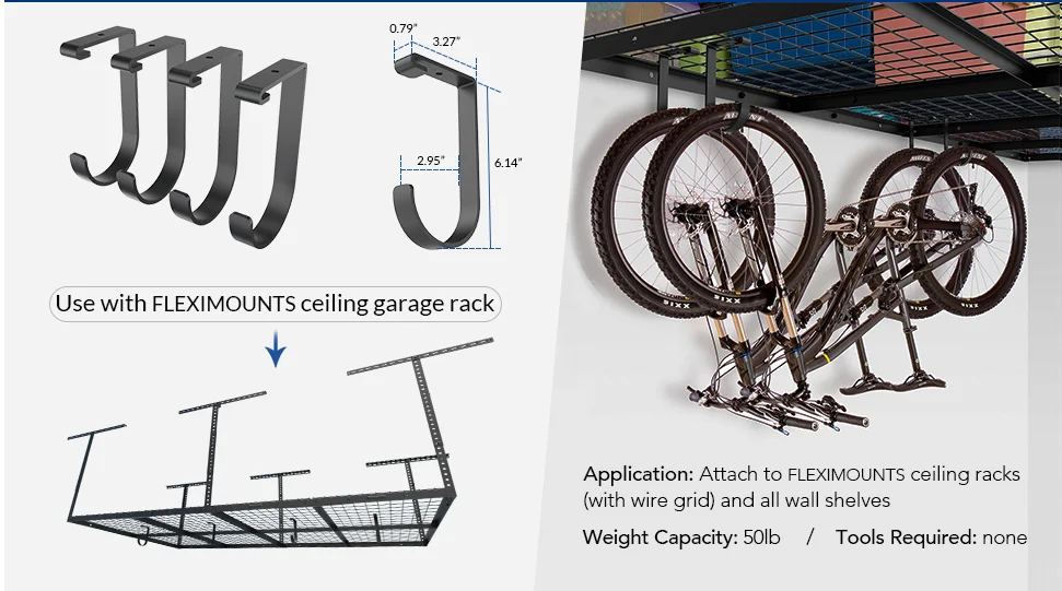 Overhead Garage Storage Rack Adjustable Ceiling Mounted Storage Racks Heavy Duty Hanging Garage Storage