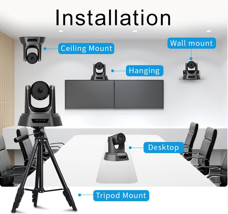 Live streaming 3X Optical Zoom conference camera | 1080P 60fps  Video PTZ Conference Camera USB HDM1 output