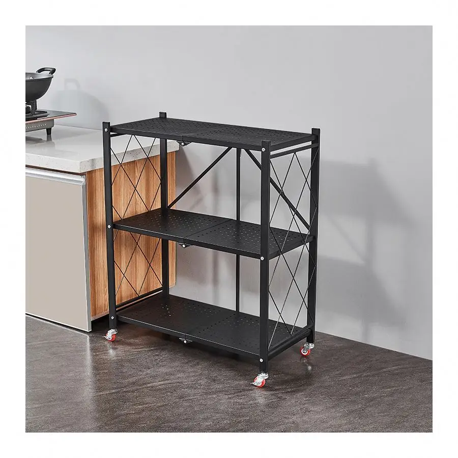 
Black 4 Tiers Metal Portable Stand Book Shelf , Nsf Approval 5 Racking Kitchen Storage Ladders For Bookcase Shelf 