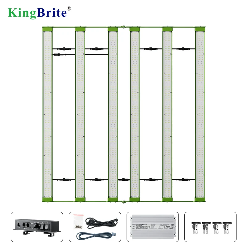 No Tax To EU! UV IR Separate Switches, KingBrite P55 600W Samsung LM301H EVO Mint White+Emerald Green 660nm UV IR Rotatable LED Grow Light Bar
