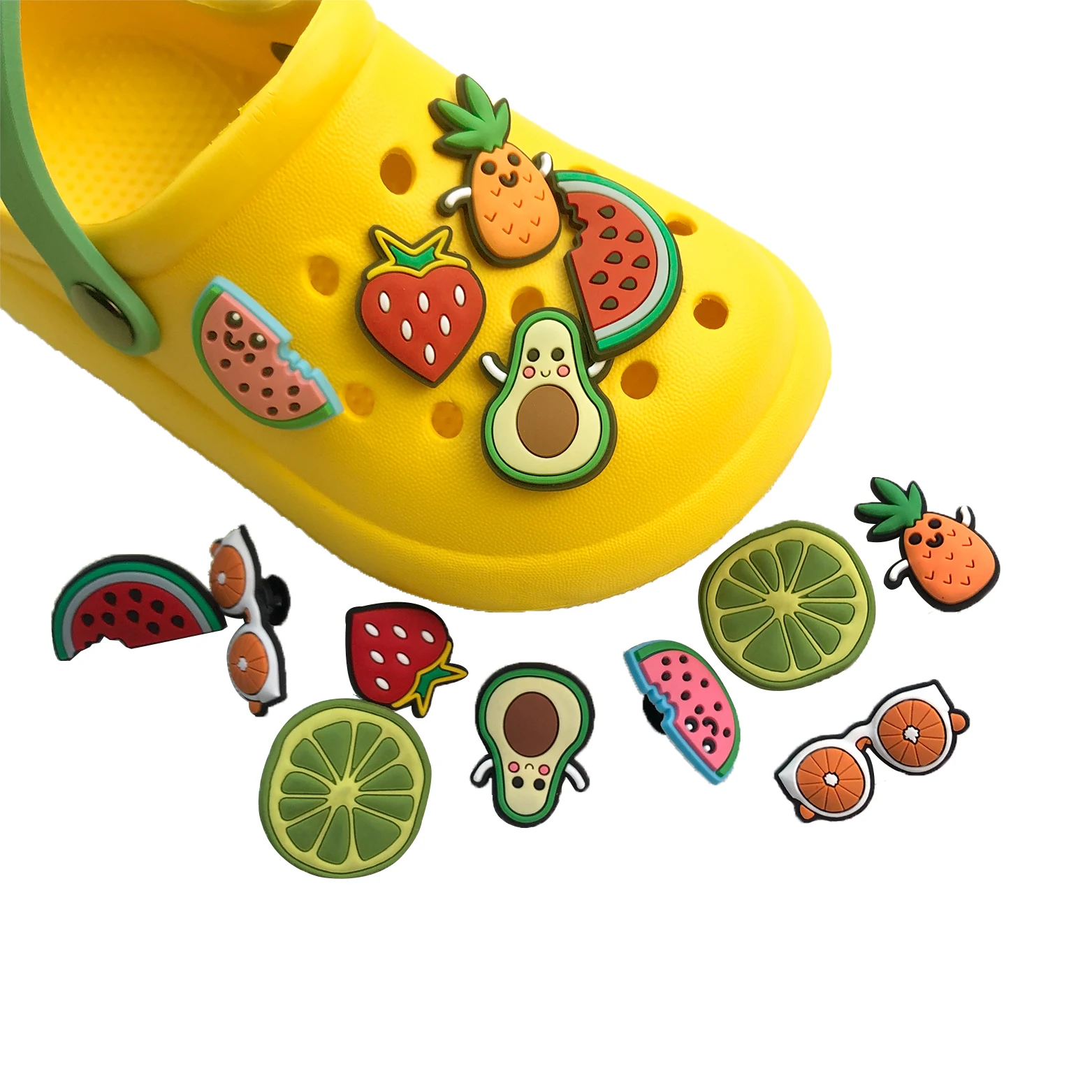 Cartoon Fruit Charm Crocodile Shoes Flower PVC Shoes Buckle Clogs Shoes Sandals Decoration