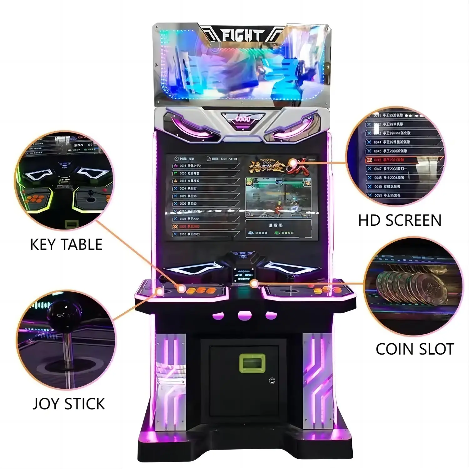 Classic Retro Combat Game Machine Coin Operated Console Button Fighting Game Machine For Walking Street