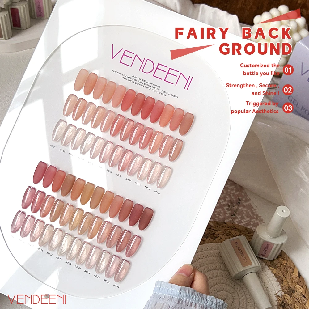 Vendeeni Jelly nude color gel nail polish professional art uv nail polish non toxic hema free nail polish gel private label