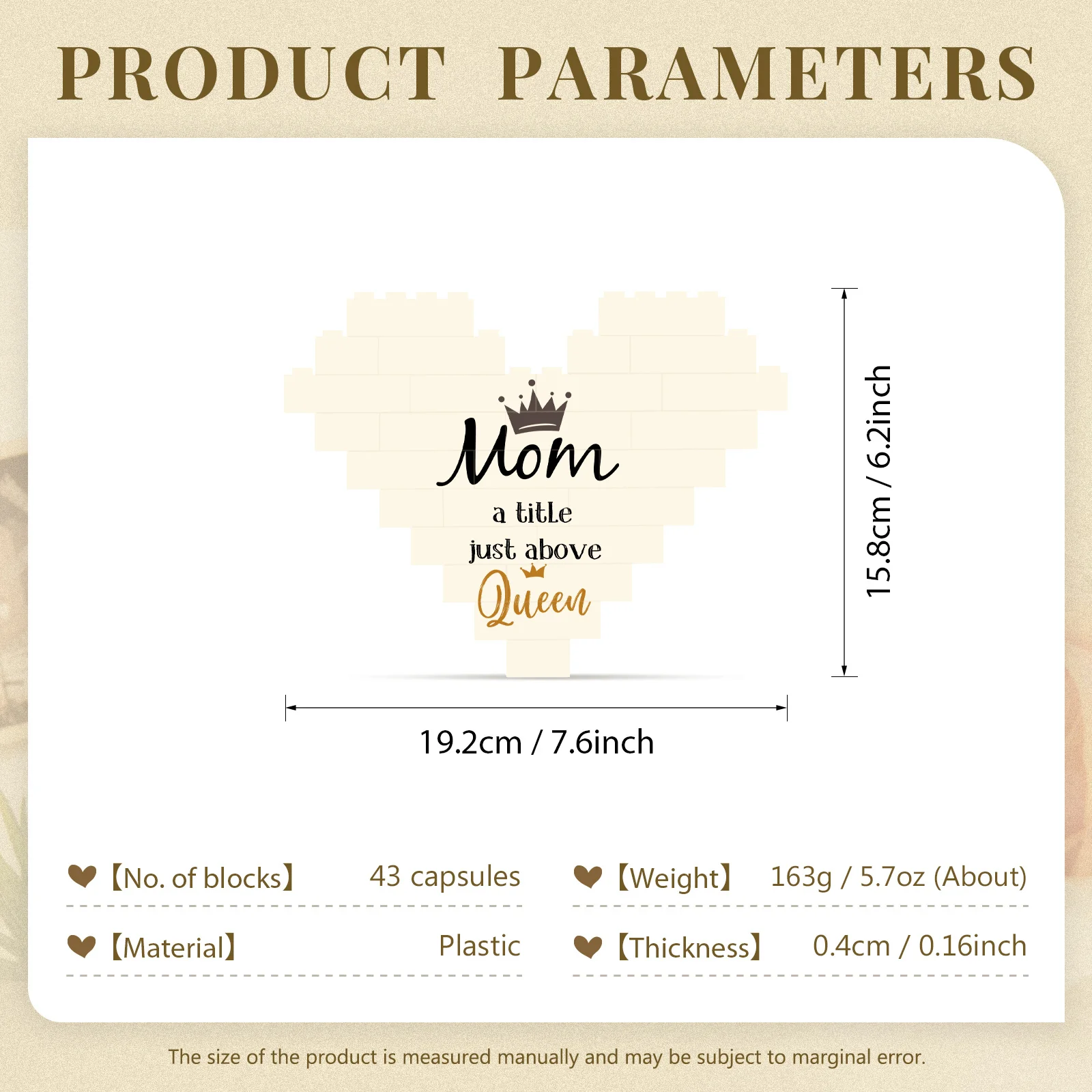 Dropshipping Plastic Toy Custom Photo Heart Shaped Building Blocks Puzzle DIY Brick Square Shape Kids Game Puzzles