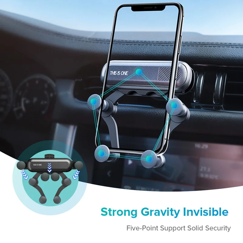
Strong Gravity Car Holder For Phone in Car Stable Air Vent Clip Mount Mobile Phone Holder GPS Stand 