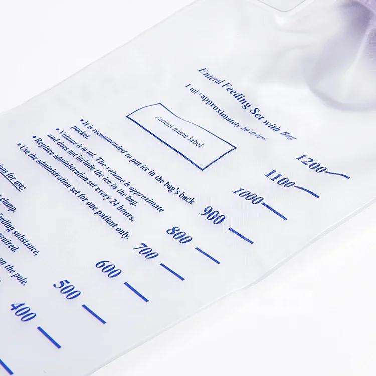 Hospital Product Supply Medical Grade PVC Disposable Medical 500ml 1000ml Type Enteral Feeding Bag