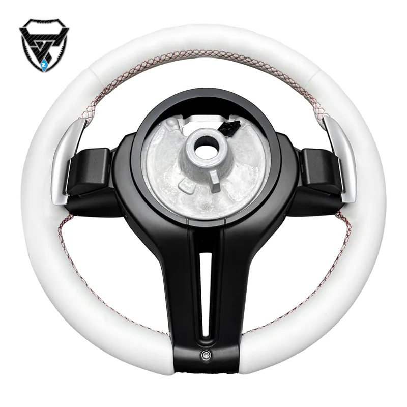 Noble white leather modified steering wheel for X1 X2 X3 X4 F10 F06 F91 F92 F93 F12 F13 F90 F02 F36 F35 ZC-M6-P