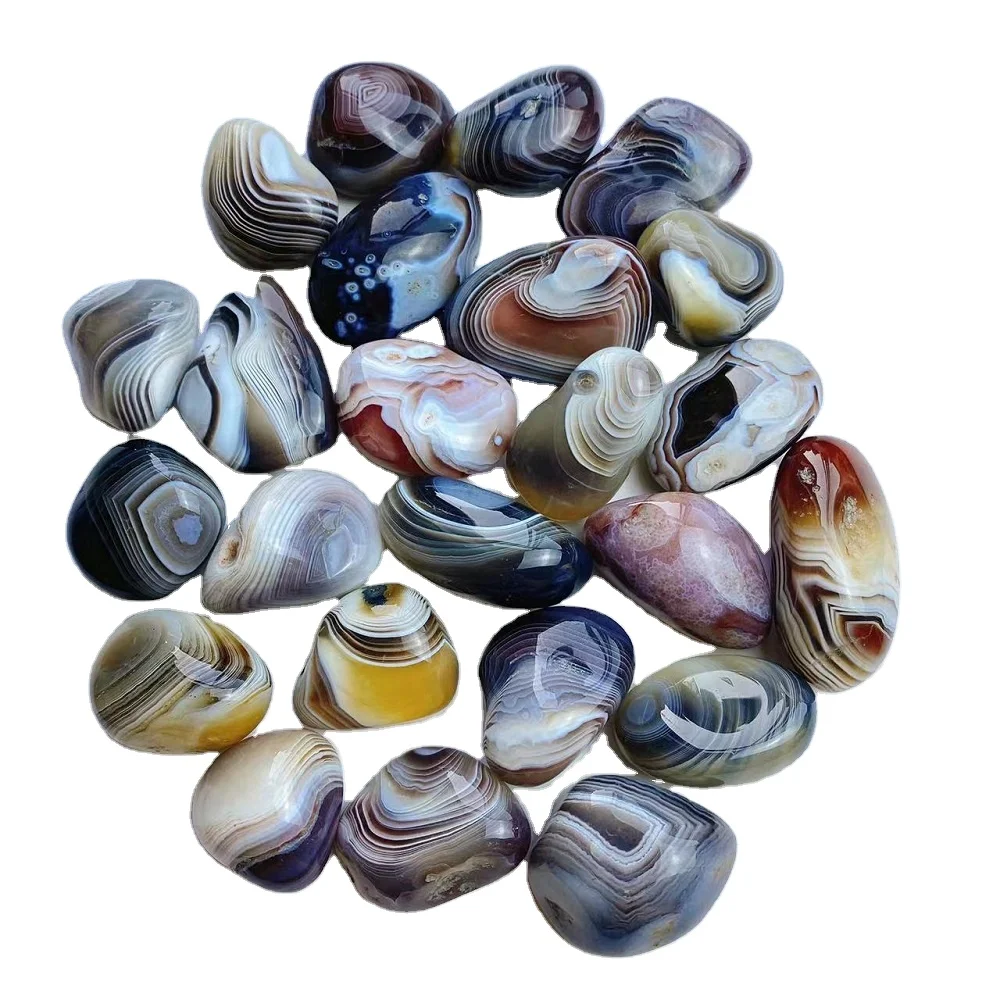 High Quality Natural Gravel Crystal Tumbled Stones Bulk  botswana agate Tumble chips With Factory Direct Sale Price