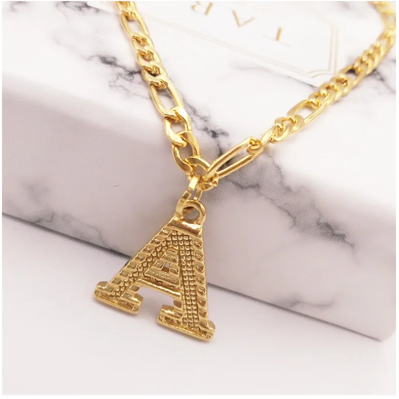 
Cute A-Z Letters Necklaces Gold Color Initial Alphabet Pendant With Chain Name Jewelry Gift For Women Girls 