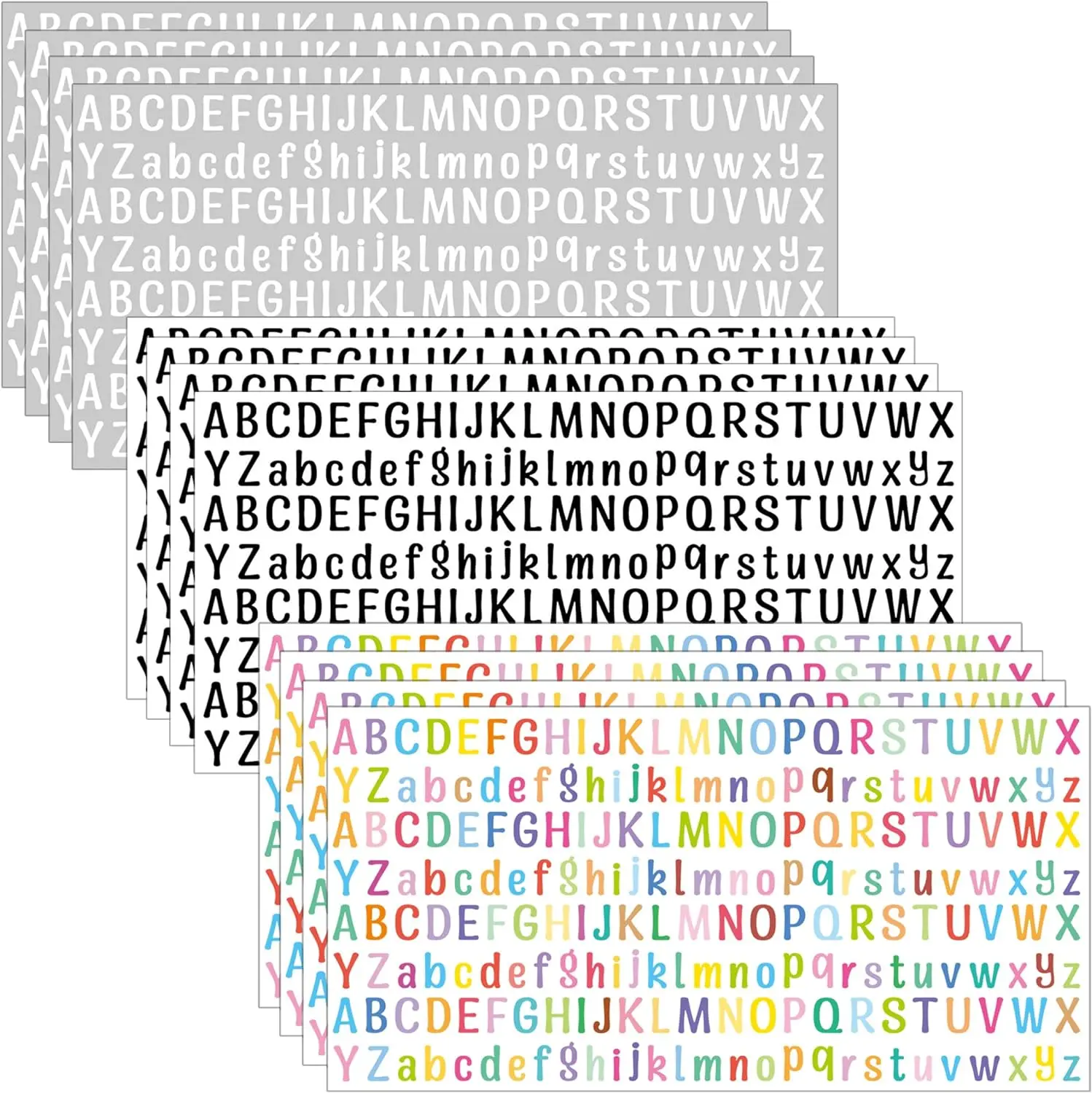 208pcs  0.5 inch Colorful Letter Stickers Self Adhesive Alphabet Number Stickers Colored for Sign Door Business DIY sticker