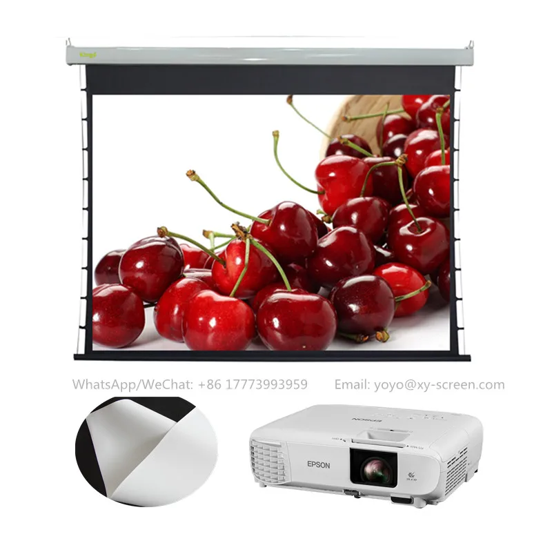 XYSCREEN 100 дюймовый моторизованный экран для проектора, акустический экран для домашнего кинотеатра