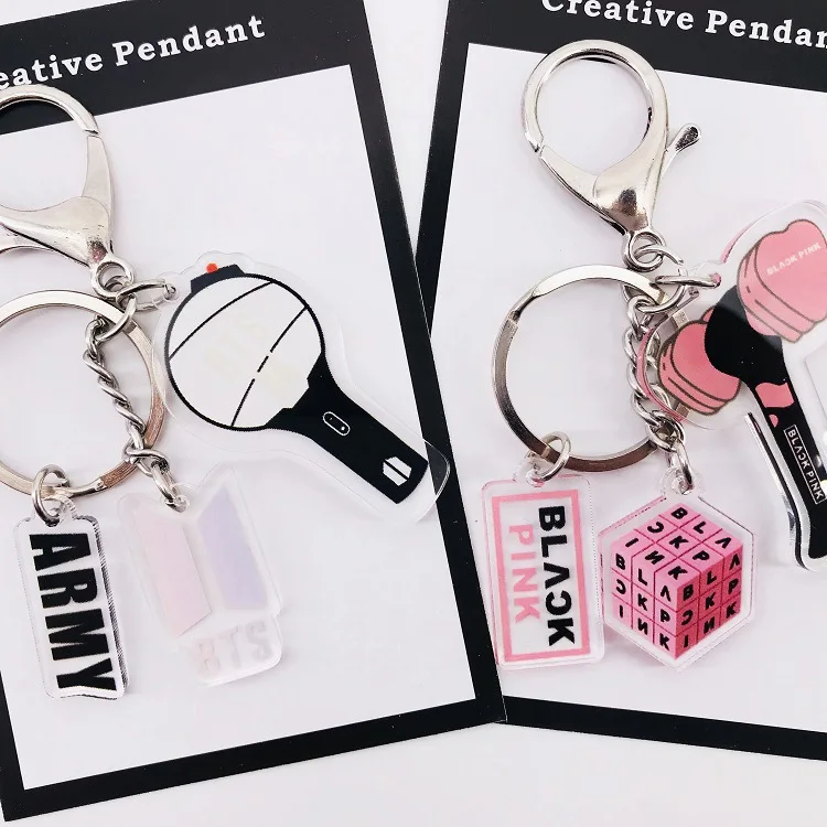 
kpop keychain BTS GOT7 BLACKPINK TWICE EXO BTS Creative Keychain 