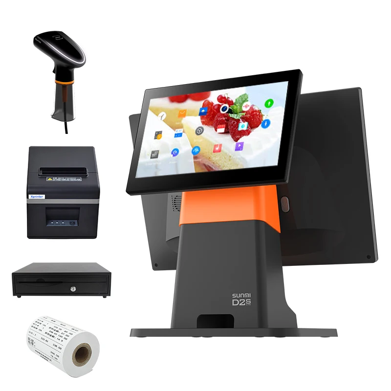 Кассовый аппарат Sunmi pos система с двойным экраном точки продажи для розничной торговли