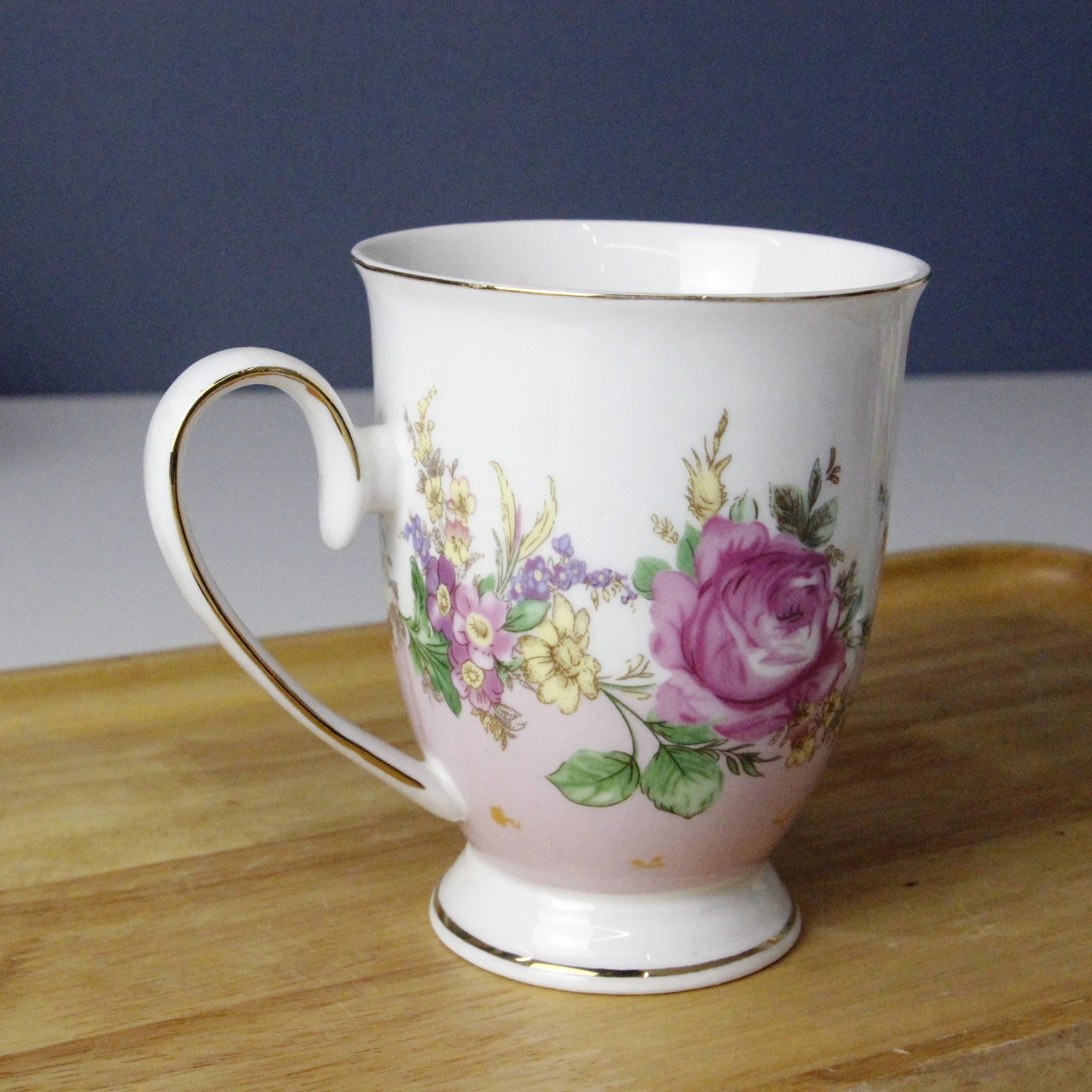 12 oz Royal Vintage Porcelain Bone China Coffee Mug  Floral Mugs Tea Cup Gift Ideas