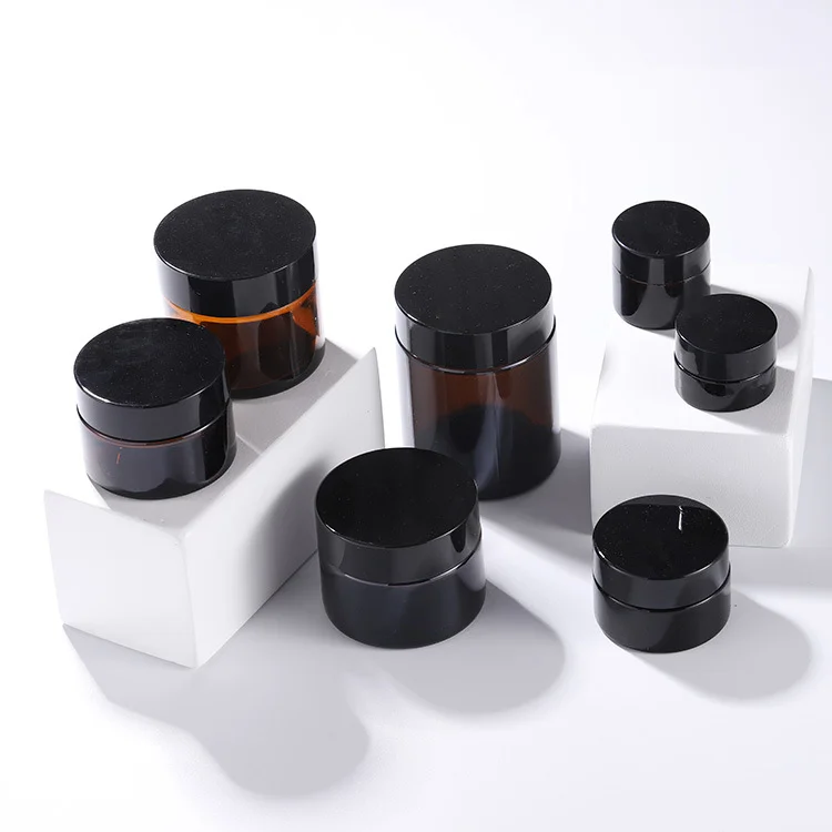 Hot Sale Skincare Cosmetic Hand and Face Cream Jar Packaging Luxury Double Wall Glass Cosmetic Cream Package Plexiglass Jar