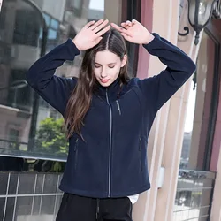 2021 Winter Custom Logo Fashion Casual Stand Collar Zipper Jacket Light Weight Women Polar Fleece Jacket