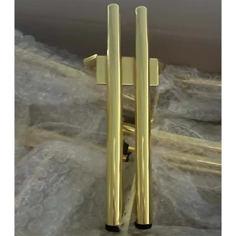 Light gold Factory custom metal furniture cabinet feet l shape foot square chrome iron steel gold sofa legs