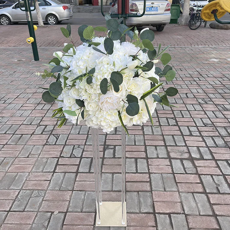 IFG wholesale large wedding ivory flowers 60cm kissing flower ball for wedding centerpiece