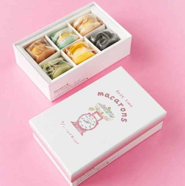 3 pc long macaron box for ice cream macarons caja small macaron box