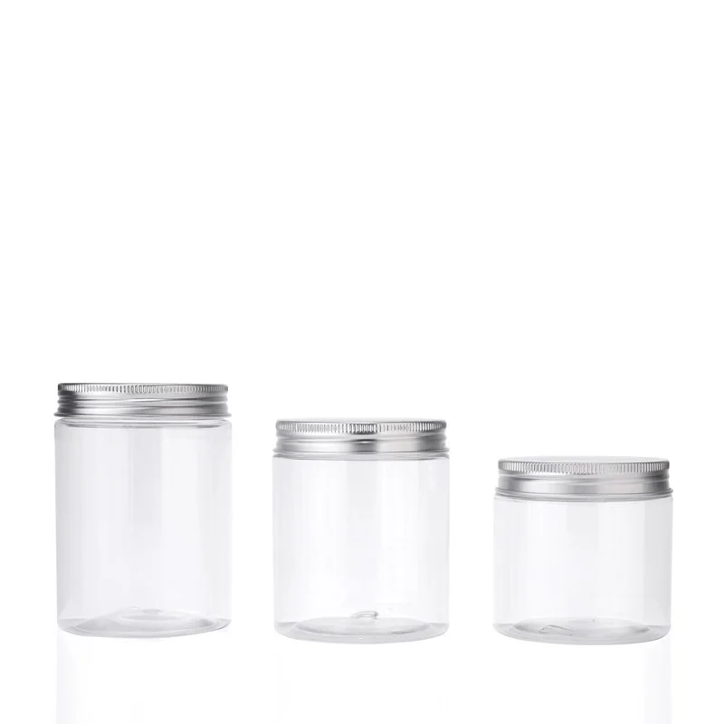 Free Sample 50g 60g 100g 120g 150g 200g Empty Plastic Jar with Aluminum Lid