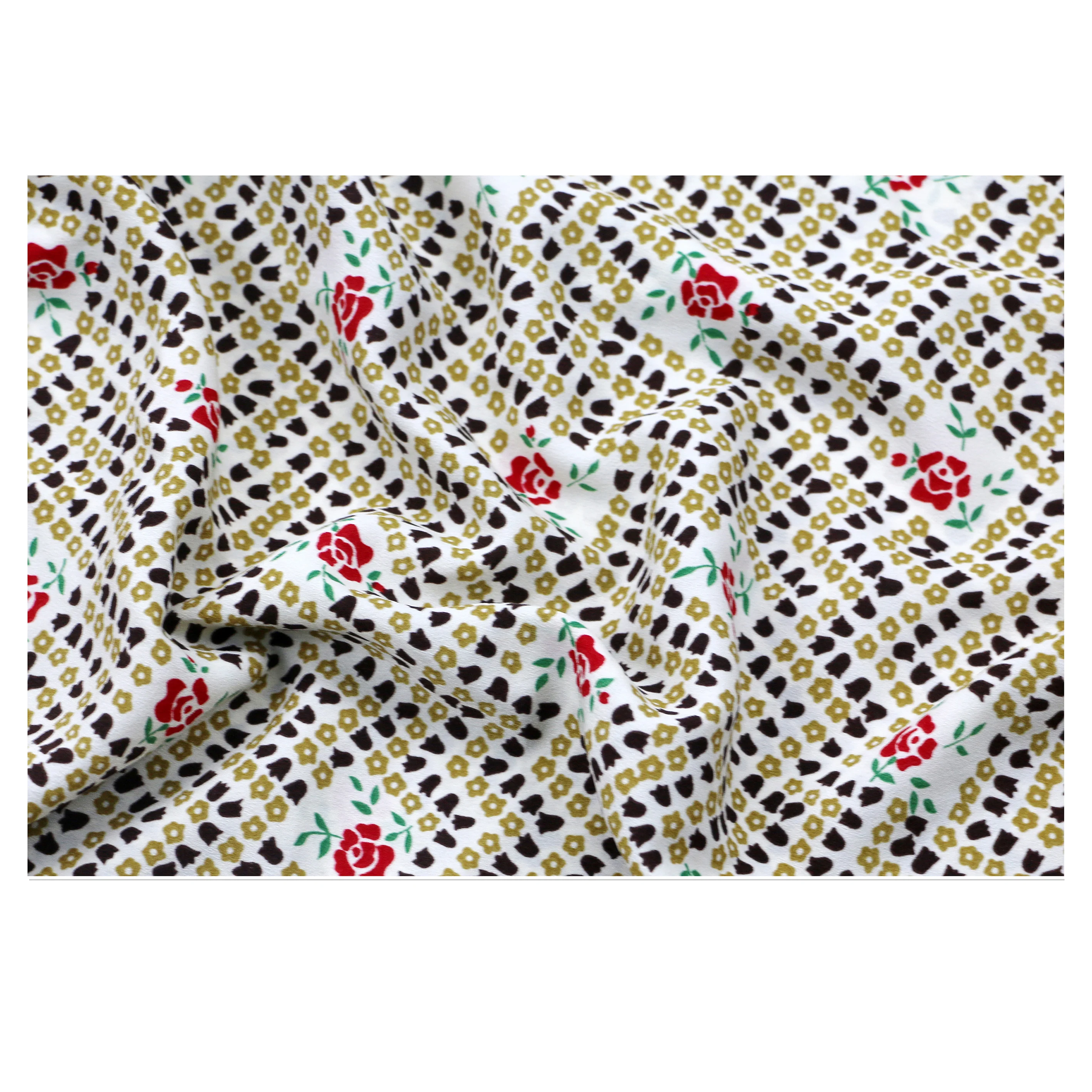 WI-B07 запас 100% полиэстер контраст с геометрическим узором из мягкого текстиля, креповой ткани для дамы платье